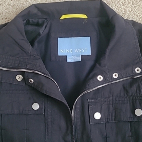 Nine West M Black Lightweight Moto Buckle Spring/Fall Outerwear Jacket - Picture 10 of 12